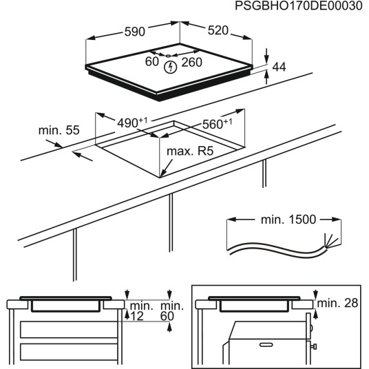 Induktioliesi Electrolux EIV63440BW