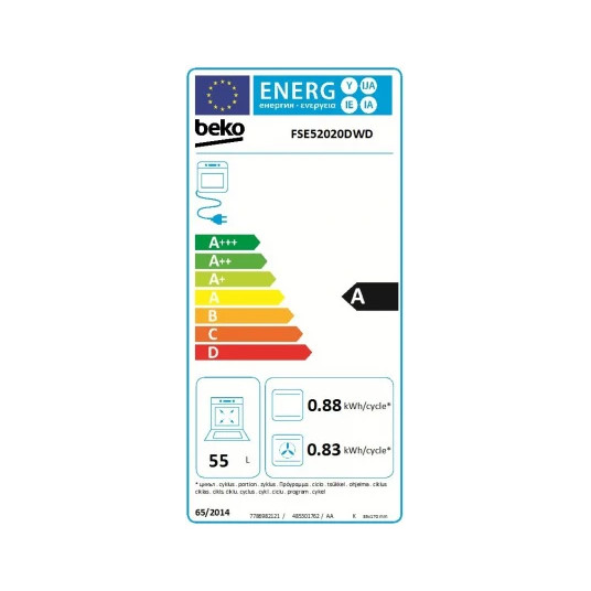 Kaasuliesi sähköuunilla BEKO FSE52020DWD