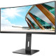 Näyttö AOC Kaareva näyttö CU34P2A 34 ", VA, 3440 × 1440, 21:9, 1 ms, 300 cd/m², musta, kuulokelähtö (3,5 mm)