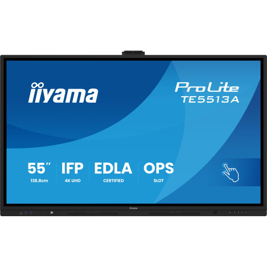 iiyama TE6513A-B1AG Signature Display Interaktiivinen litteä näyttö 163,8 cm (64,5") Wi-Fi 450 cd/m² 4K Ultra HD Musta Kosketusnäyttö Integroitu prosessori Android 18/7