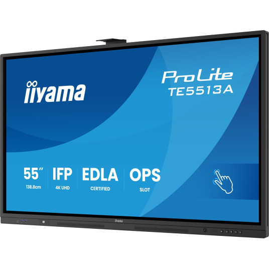 iiyama TE6513A-B1AG Signature Display Interaktiivinen litteä näyttö 163,8 cm (64,5") Wi-Fi 450 cd/m² 4K Ultra HD Musta Kosketusnäyttö Integroitu prosessori Android 18/7