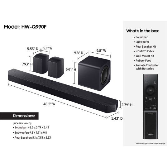 Kotiteatterijärjestelmä Samsung HW-Q990F/EN