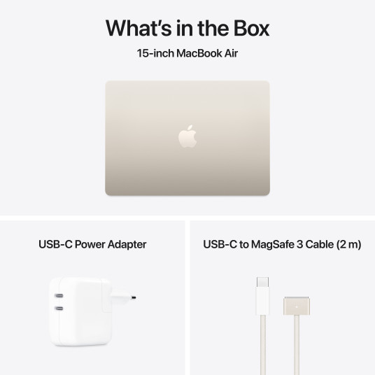 Kannettava Apple MacBook Air 15” Apple M4 10C CPU, 10C GPU/24GB/512GB SSD/Starlight/SWE MC6K4KS/A