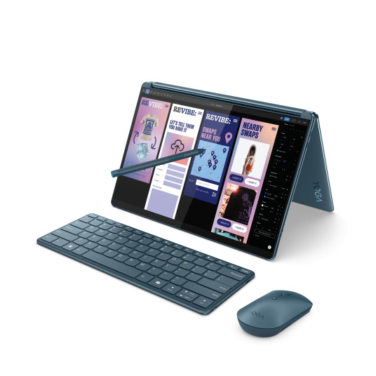 Kannettava tietokone Lenovo Yoga Book 9 13IMU9, AI PC, 2x 13.3 2.8K, Intel Core Ultra 7, RAM 16GB, 1TB SSD, Intel Graphics, Windows 11 Home, Tidal Teal 83FF001VGE