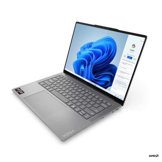 Kannettava tietokone Lenovo Yoga Pro 7 14ASP9, AI Copilot+ PC, 14 2.8K, AMD Ryzen AI 9, RAM 32GB, 1TB SSD, AMD Radeon 880M Graphics, Windows 11 Home, Luna Grey 83HN001DGE