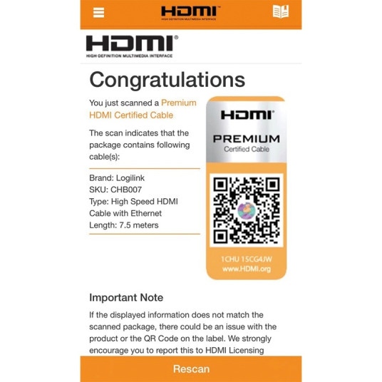 Premium HDMI-kaapeli Ultra HD:lle, 7,5 m