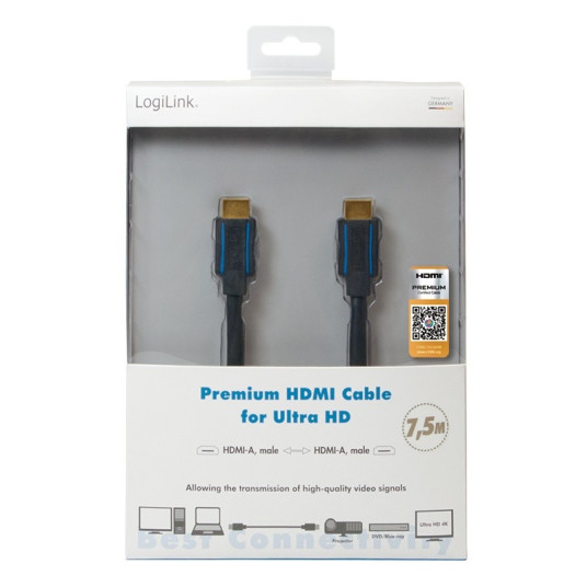 Premium HDMI-kaapeli Ultra HD:lle, 7,5 m