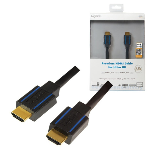 Premium HDMI-kaapeli Ultra HD:lle, 7,5 m
