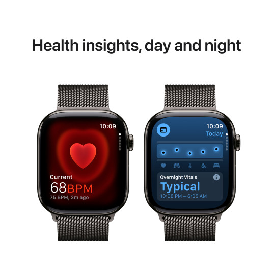 Älykello Apple Watch Series 10 GPS + Cellular 46mm Slate Titanium Case with Slate Milanese Loop - S/M