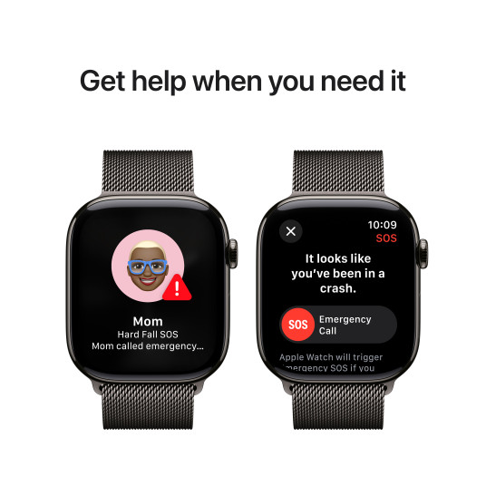 Älykello Apple Watch Series 10 GPS + Cellular 46mm Slate Titanium Case with Slate Milanese Loop - S/M