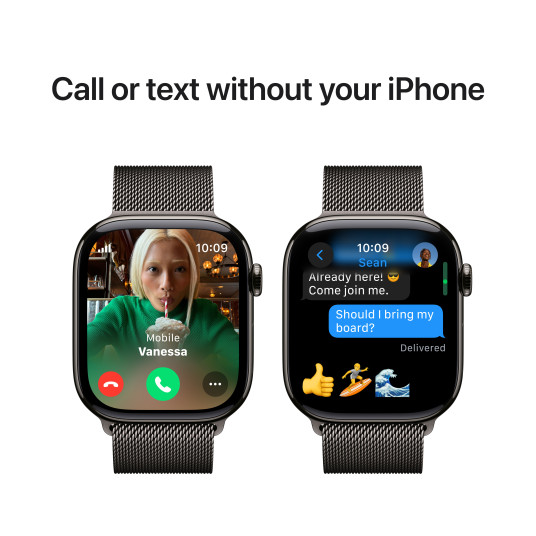 Älykello Apple Watch Series 10 GPS + Cellular 46mm Slate Titanium Case with Slate Milanese Loop - S/M