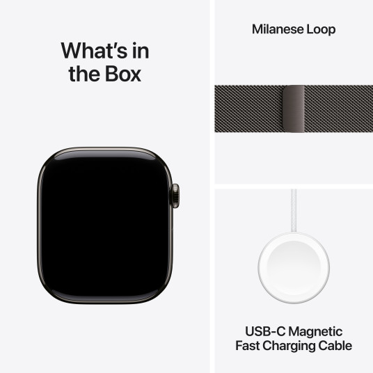 Älykello Apple Watch Series 10 GPS + Cellular 46mm Slate Titanium Case with Slate Milanese Loop - S/M