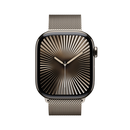 Älykello Apple Watch Series 10 GPS + Cellular 46mm Natural Titanium Case with Natural Milanese Loop - M/L