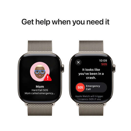 Älykello Apple Watch Series 10 GPS + Cellular 46mm Natural Titanium Case with Natural Milanese Loop - M/L