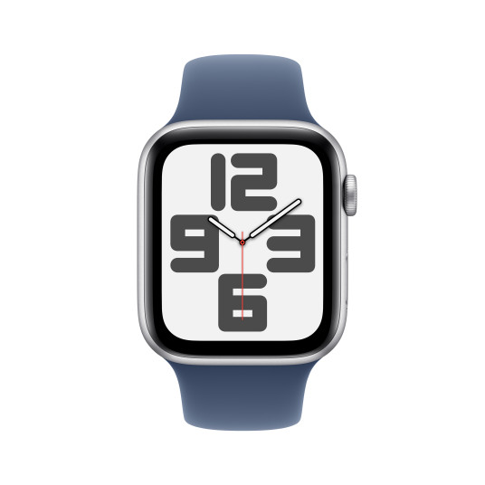 Älykello Apple Watch SE GPS + Cellular 44mm Silver Aluminium Case with Denim Sport Band - M/L