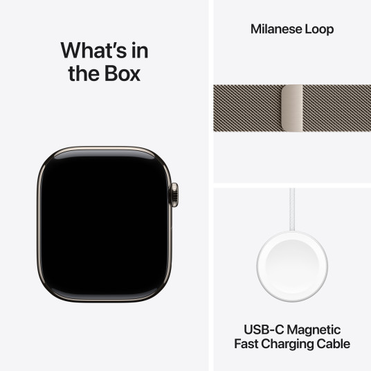 Älykello Apple Watch Series 10 GPS + Cellular 46mm Natural Titanium Case with Natural Milanese Loop - M/L