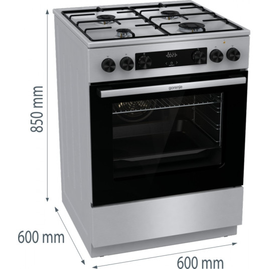 Kaasuliesi sähköuunilla Gorenje GKS6C70XJ