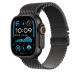 Apple Watch 49 mm mustatitaaninen milanolaisranneke, keskikokoinen
