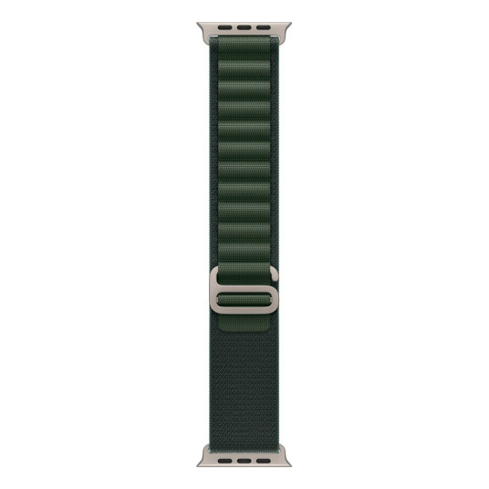 Apple Watch 49 mm tummanvihreä Alpine-ranneke, suuri, luonnontitaani