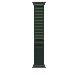 Apple Watch 49 mm tummanvihreä Alpine-ranneke, keskikokoinen, mustatitaani