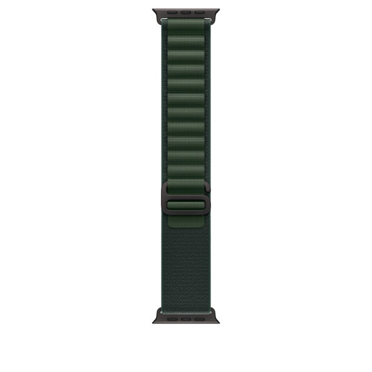 Apple Watch 49 mm tummanvihreä Alpine-ranneke, keskikokoinen, mustatitaani