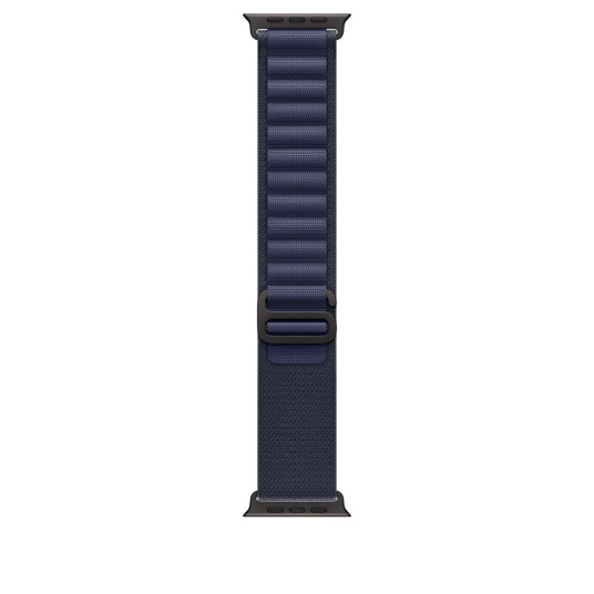 Apple Watch 49 mm laivastonsininen Alpine-ranneke, suuri, mustatitaani