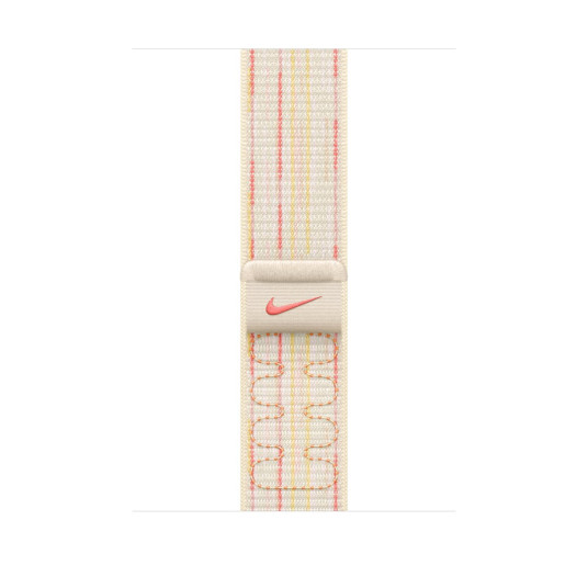 Apple Watch 46 mm Starlight/pinkki Nike Sport Loop -ranneke (MYJE3)