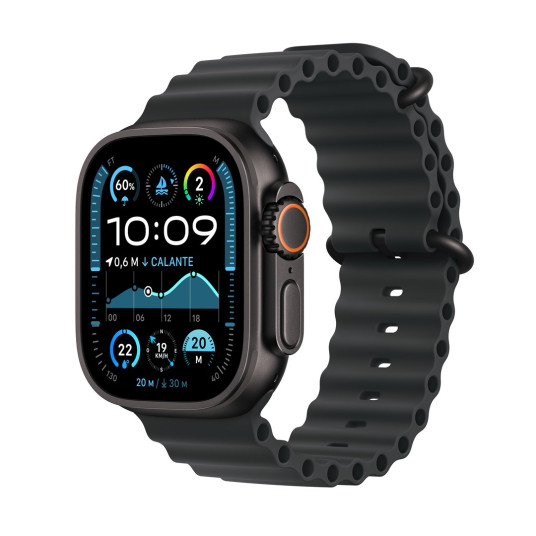 Apple Watch Ultra 2 OLED 49 mm Digitaalinen 410 x 502 pikseliä Kosketusnäyttö 4G Musta GPS (Satelliitti)