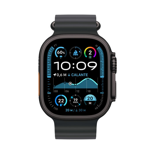 Apple Watch Ultra 2 OLED 49 mm Digitaalinen 410 x 502 pikseliä Kosketusnäyttö 4G Musta GPS (Satelliitti)