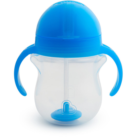 MUNCHKIN juomari kahvalla ja pillillä, 207ml, 6m+, sininen, 01225701