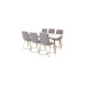 Polar Matbord - Ek-Look / Vit- 180*90*H75 +X-tuoli - harmaa / tammi _6