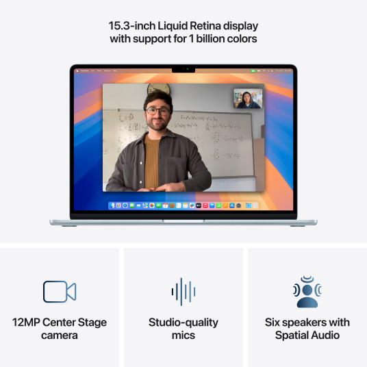 Kannettava Apple MacBook Air 15” Apple M4 10C CPU, 10C GPU/24GB/512GB SSD/Midnight/INT MC6L4ZE/A