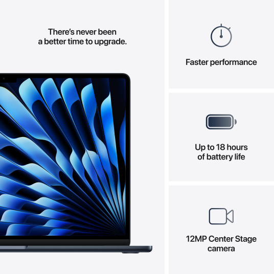 Kannettava Apple MacBook Air 15” Apple M4 10C CPU, 10C GPU/24GB/512GB SSD/Midnight/INT MC6L4ZE/A