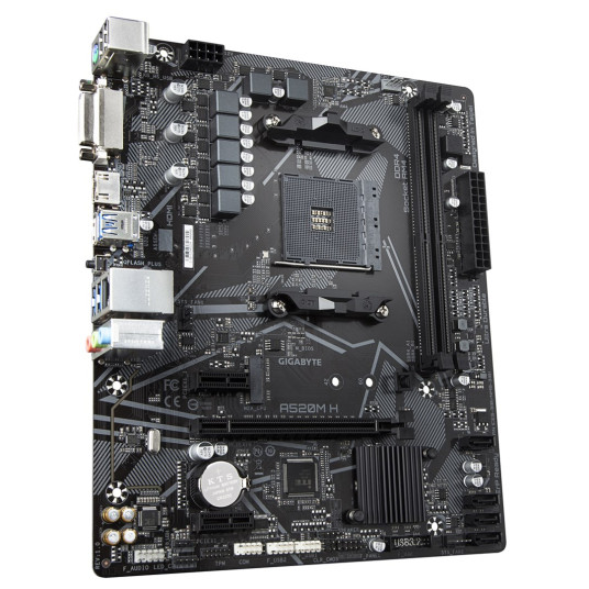 GIGABYTE A520M H emolevy AMD A520 AM4 micro ATX-korttipaikka
