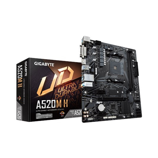 GIGABYTE A520M H emolevy AMD A520 AM4 micro ATX-korttipaikka