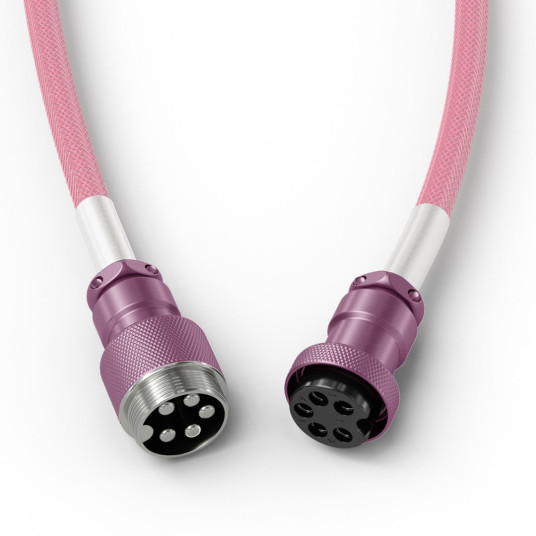 Glorious GMMK Coiled Cable Pixel Pink, Spiral Cable, USB-C/USB-A - pink
