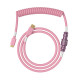 Glorious GMMK Coiled Cable Pixel Pink, Spiral Cable, USB-C/USB-A - pink