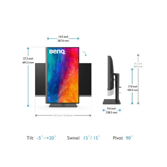Näyttö 27 tuumaa PD2706U LED 4K 5ms/QHD/IPS/HDMI/DP/USB 27 tuumaa PD2706U LED 4K 5ms/QHD/IPS/HDMI/DP/USB