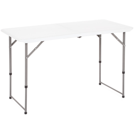 Kokoontaittuva puutarhapöytä, korkeussäädettävä, 122 cm