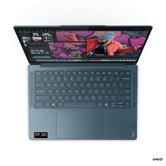 Kannettava tietokone Lenovo Yoga Slim 7 14AKP10, AI Copilot+ PC, 14 WUXGA, AMD Ryzen AI 7, RAM 32GB, 512GB SSD, AMD Radeon 860M Graphics, Windows 11 Home, Tidal Teal 83JY004MNT