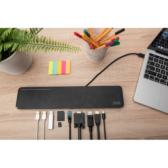 Digitus DA-70868 Kannettavan tietokoneen telakka / liitin Replikaattori Johdin USB 3.2 Gen 1 (3.1 Gen 1) Type-C Musta