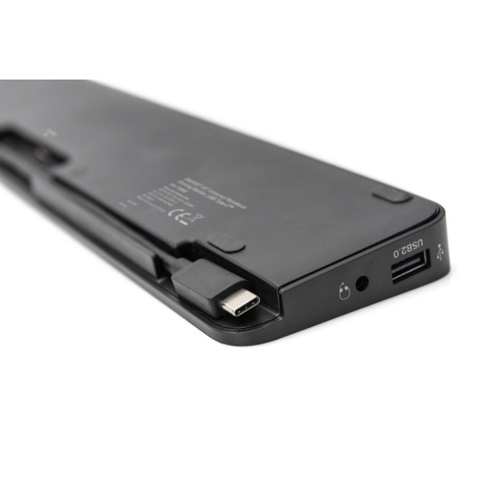 Digitus DA-70868 Kannettavan tietokoneen telakka / liitin Replikaattori Johdin USB 3.2 Gen 1 (3.1 Gen 1) Type-C Musta
