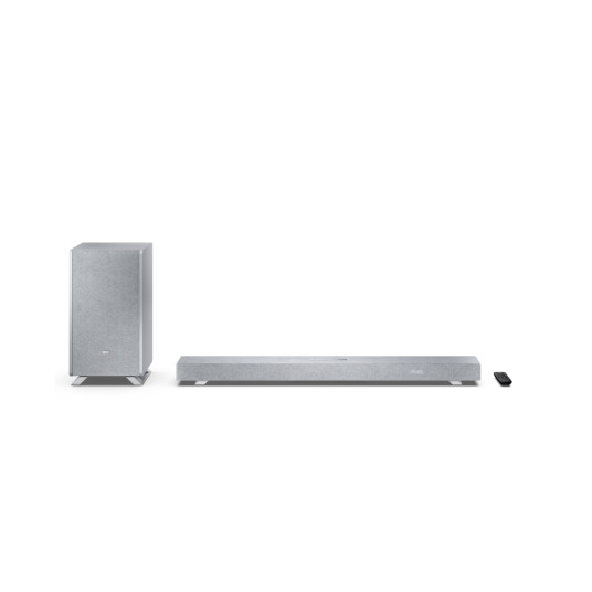 Sharp HT-SBW53121(SL) Q 3.1.2 Dolby Atmos/ DTS:X Soundbar with Wireless Subwoofer, Silver | Sharp