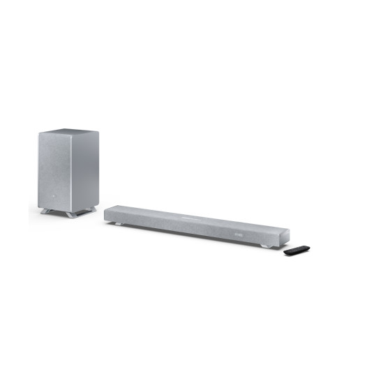 Sharp HT-SBW53121(SL) Q 3.1.2 Dolby Atmos/ DTS:X Soundbar with Wireless Subwoofer, Silver | Sharp