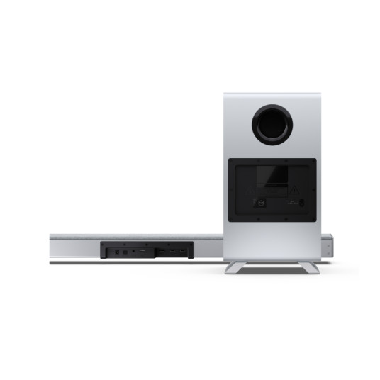 Sharp HT-SBW53121(SL) Q 3.1.2 Dolby Atmos/ DTS:X Soundbar with Wireless Subwoofer, Silver | Sharp