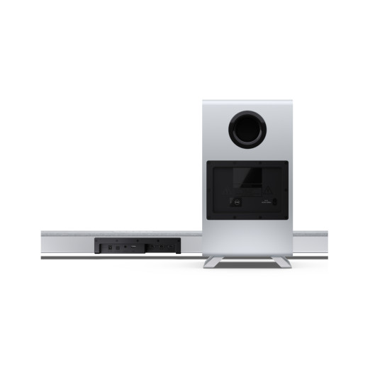 Sharp HT-SBW55121(SL) Q 5.1.2 Dolby Atmos/ DTS:X Soundbar with Wireless Subwoofer, Silver | Sharp
