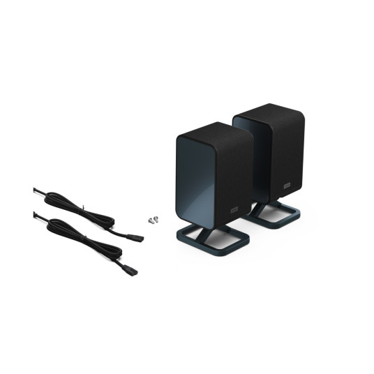 Sharp HT-SPR52021(BK) Q Soundbar 2.0.2 Wireless Rear Surround Speakers, Black | Sharp