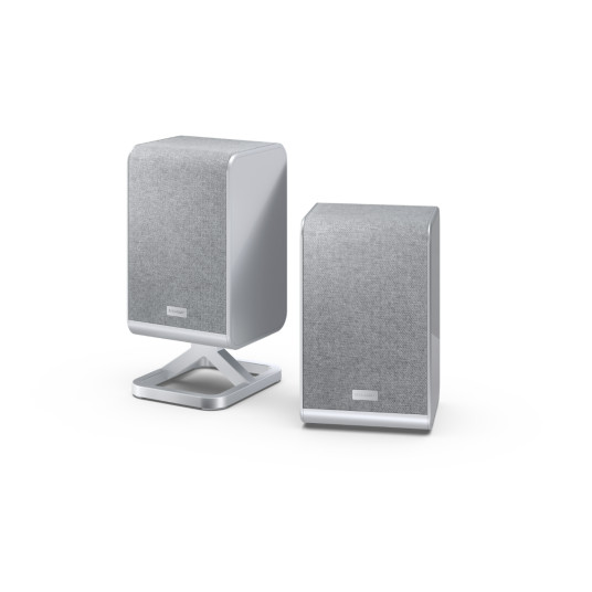 Sharp HT-SPR52021(SL) Q Soundbar 2.0.2 Wireless Rear Surround Speakers, Silver | Sharp