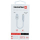 Swissten USB-C to Jack 3,5 mm äänisovitin puhelimille 15 cm hopea