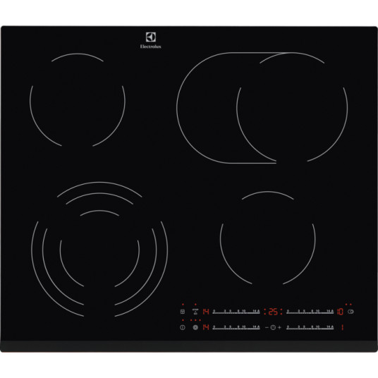 Electrolux | Hob | EHF6547FXK | Electric | Number of burners/cooking zones 4 | Touch | Timer | Black